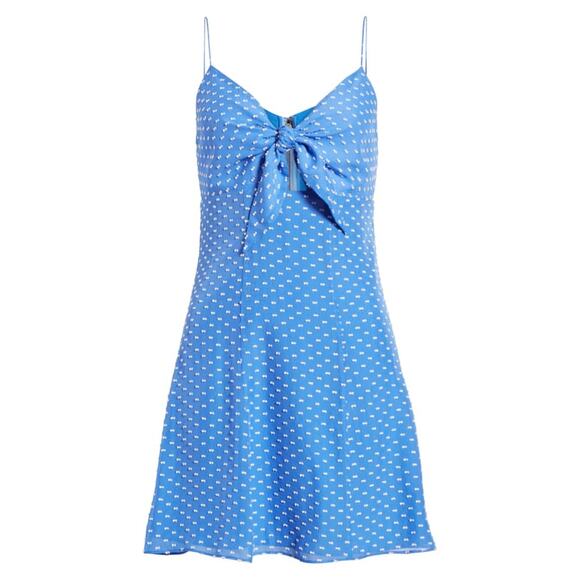 ALICE + OLIVIA Y2K Polka-Dot Silk-Blend Mini Dress Sz 2 (XS) - Picture 2 of 7